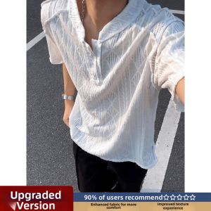 LIUBU | American Vintage Perforated Henley Tee