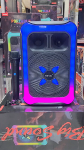 ลำโพงบลูทูธ ดอก8นิ้ว KTS-2452 แถมไมค์ลอย รองรับAUX TF USB ปรับ-ปิดไฟได้ กำลังขับ12W เพิ่ม-ลดเสียงได้ เชื่อม2เครื่องได้ ลำโพงเบสแน่น