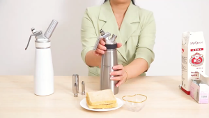 PUSAT ANDRALYN Alat semprot cream kue tart Dispenser pembuat Whipped Dekorasi Aluminium 250ml AN250