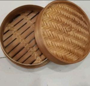 Klakat Bambu Dimsum Kukusan Bambu 25cm 3 Wadah 1 Tutup