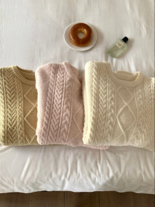 imimtuan | Áo Sweater Len Dệt Cáp Vintage Phong Cách Thư thái