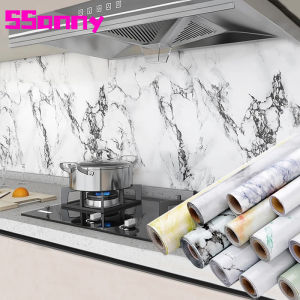 Kitchen countertop waterproof oil stickers home decoration PVC self-adhesive waterproof marble wall stickers self-adhesive desktop cabinet furniture decorative stickers self-adhesive wallpaper For kitchen countertops walls
