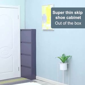 Bucket Shoe Cabinet Iron Ultra-Thin shoe storage Wall Mounted Steel Shoe Rack