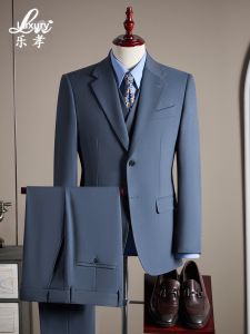 Lexiao | Mens Silk and Wool Suit Blend Wedding and Business Formalwear