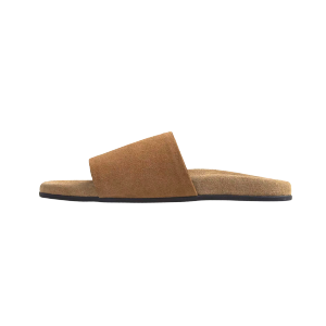 THEMULE | Soft Bottom Genuine Leather Slip On Birkenstock Slides Wide Fit