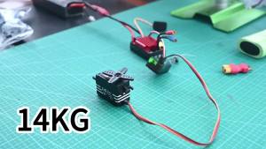 RCXAZ 14KG Low Profile Digital Servo Copper Metal Gear 4.8-7.4V Steering Servo for 1/10 RC Drift Touring Car