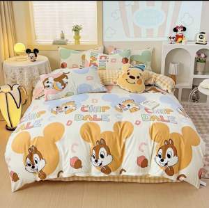 ผ้าปูที่นอน ผ้าห่มนวม(ลายกระรอก) ขนาด 356 🛌 ฟุต เนื้อผ้าคอตตอน 100% หนานุ่ม นอนสบาย🛒🌷🌸🌈