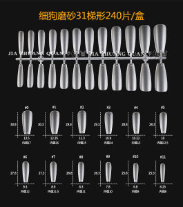 Nail Art Extensions Transparent False Nails Denim Ballet Pointed Tips Half Cover False Nails Box Set for Any Skin Type