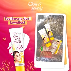Glow & Lovely Ultimate UV Duo Krim Vitamin C SPF 35 PA+++ 40gr/20gr Krim Serum Sunscreen
