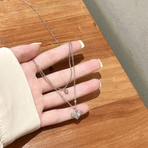 Zircon Heart Necklace Womens Summer High-End Design Sensation Niche Luxury Clavicle Chain Necklace New 2022 Fashion Jewelry