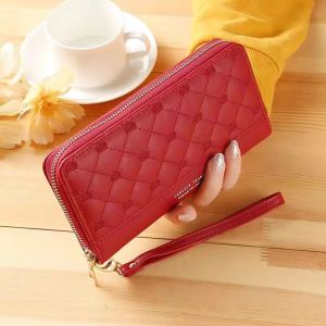 Zipper Handbag Soft Leather Wallet Diamond Embroidery Crown Large Capacity Wallet