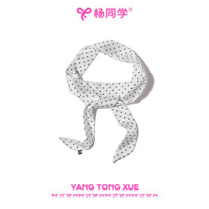 ผ้าพันคอไหมลายจุดยาวสไตล์ย้อนยุค Y2K สำหรับผู้หญิง ผ้าพันคอแบบบาง ผ้าพันคอแบบลำลอง ผ้าพันคอแบบมีสไตล์ ผ้าพันคอแบบมีสไตล์