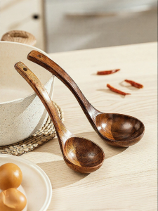 MODERN SWEETHOME | Food Grade Japanese Style Large Long Handle Wooden Spoon