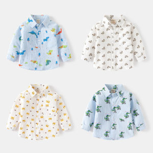 Boys Pure Cotton Printed Long Sleeve Shirt Spring New Style Thin Summer Clothes Cartoon Baby Casual Shirt Childrens Top