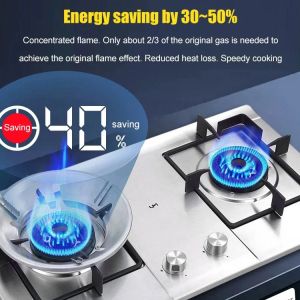 Ninehole Reflectively Energy-Saving Gas Cooker with Windproof Ring and Fixed Bracket