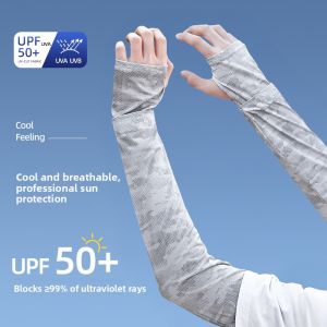 UV Protection Mens Ice Silk Loose Sleeve Gloves for Sports Cycling Driving Fishing Summer