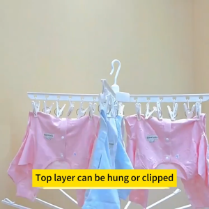 Furnish Fiesta Hindi Kinakalawang na Bakal Foldable Clothes Drying Rack Baby chothes Rack Foldable Sampayan With Sock Rack Windproof
