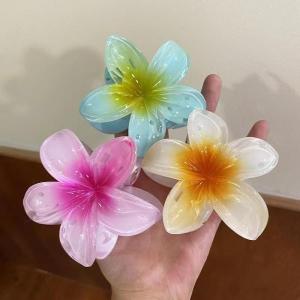 New 8.5cm Egg Flower Hair Clip Purple Magnolia Back of Head Grab Clip Air Shark Hair Accessories Korean Style Fresh out