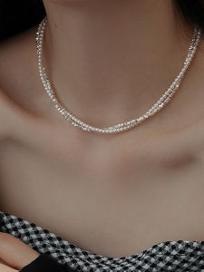 Loolecondera | Double Layered Pearl and Silver Necklace Accessory