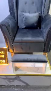 Ghế sofa nail lưng cao cổ điển ghế nail cao cấp uy quyền - làm màu theo yêu cầu - bh 12 tháng