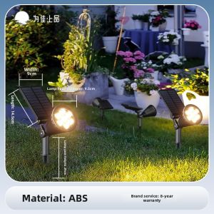 VINCAN | Solar Powered Outdoor Lawn Light Waterproof Garden Spotlight