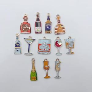 hot toys | 10 Chiếc Retro Mini Chai Rượu Thủy Tinh Men Kim Loại Mặt Dây Chuyền Cho DIY Làm Đồ Trang Sức - Bộ Hỗn Hợp Ngẫu Nhiên Cho Bông Tai Vòng Tay