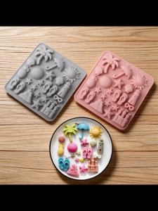 Summer Beach Silicone Baking Mold Beach Shape Chocolate Dessert Mold Fruit Gummy Mold Ice Cube Tray Mold