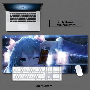 Bandai | Hatsune Miku Starry Sky Prayer Tấm Lót Bàn Lớn Chống Trượt Tấm Lót Chuột Chơi Game Mở Rộng Bề Mặt Cao Su Chống Bụi Bẩn Chủ Đề Anime