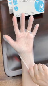 100pcs/box Thicken TPE Disposable Gloves Transparent Kitchen Gloves Durable Food Quality Gloves Household Cleaning Gloves