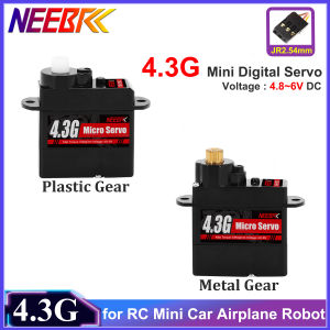 NEEBRC 4.3g Micro Digital Servo Plastic/Metal Gear JR2.54 for 1/24 SCX24 RC Mini Car Fixed-wing Airplane Helicopter Drone WLtoys