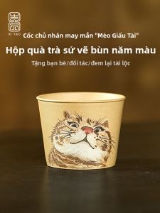 GUYUETANG | Bộ Trà Đất Nung Tím Sáng Đẹp Vẽ Tay Dành Cho Cá Nhân