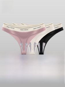 MiiOW | กางเกงชั้นในสตรีผ้าฝ้ายแท้เนื้อเย็นแบบไร้ตะเข็บ กางเกงชั้นในสตรีสำหรับโยคะและฟิตเนส กางเกงชั้นในสตรีแบบไร้ตะเข็บ ทรงเอวต่ำ 3 ชิ้น