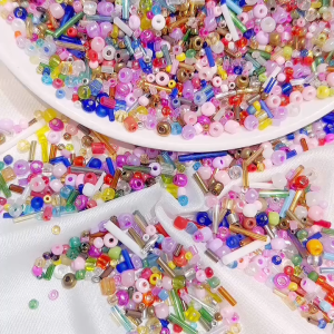1000pcs Manik Kaca Campur 1.5-4.5mm (30g/bag) - Untuk DIY Kalung Gelang Anting & Craft Jewelry