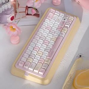 Enengy Boost Theme Keycaps Dye-Sublimation Cherry Profile PBT Keycaps Cute Pink Key Cap For MX Mechanical Keyboard Anne GH60