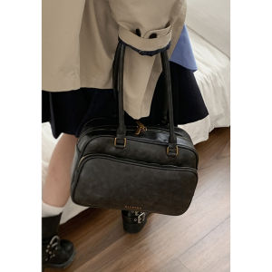 Retro Satchel Bowling Bag Female Autumn 2024 New Arrival Tide South Korea Niche Style Underarm Bag Large Capacity Briefcase