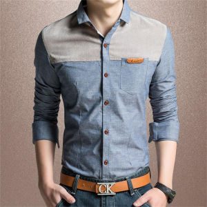Áo Sơ Mi Denim Dài Tay Ấm Áp Mùa Thu Đông Cho Nam Áo Khoác Ngoài Thường Ngày Có Lót Lông Cừu Áo Khoác Dài Vừa Vặn Thời Trang Công Sở