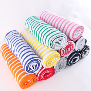 Classic Handmade DIY Cotton Elastic Striped Fabric T-Shirt Breathable