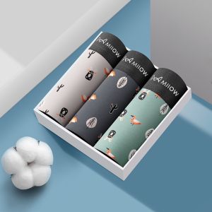 MiiOW | Quần lót nam Catman Pure Cotton 2025 mới kháng khuẩn thoáng khí cạp vừa quần short tam giác cỡ lớn cho thanh thiếu niên