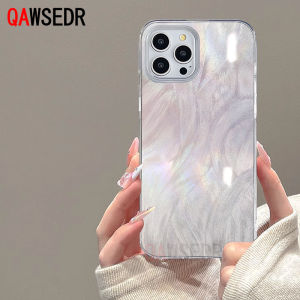 QAWSEDR Case for Samsung A14 A15 A24 A34 A54 A25 A35 A55 Cute Cat Furry Feather Pattern Glitter Dazzling Colors IMD Light Luxury Soft Phone Case
