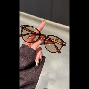 Genius Maiden Kacamata Hitam Sunglasses Polarized Anti Uv Protection Bisa Minus Bentuk Bulat Bahan Tr90+Acetate Kokoh Round Style Simple Fashion Pria Wanita TR28021S
