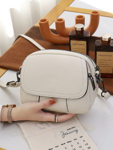 Fashionable Soft Leather Crossbody Bag for Women with Multiple Pockets Practical Small Bag Korean Style Leisure Handbag