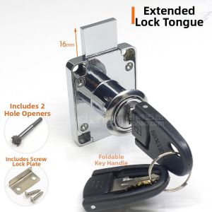 High Security Drawer Lock C Grade Extended Tongue Long Core