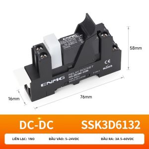 ENMG | ENMG SSK10D6132 Rơle Trạng Thái Rắn SSR DIN Rail Điều Khiển DC AC 220V 3A 4A 10A Có Đế Cắm Cấp Công Nghiệp