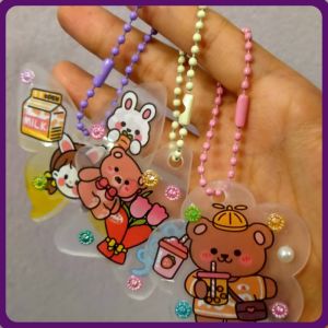 INS DIY Acrylic Key Chains Kit Stickers Handmade Art Craft Decorate Cuckoo Plate Fun Kids Toys