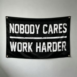 VIKAMA Motivational Quote Text Tapestry Black Banner Print Wall Tapestry Fabric Wall Hanging for Bedroom Dorm Decor Cloth
