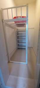 Loft bed with shelf customize singapore for helper room/bomb shelter/unity room/store room/smaller room