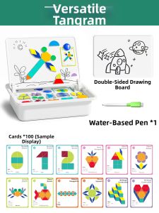 XIAOWANDOU | Educational Magnetic Tangram Puzzle for Children 3-6 Years Old