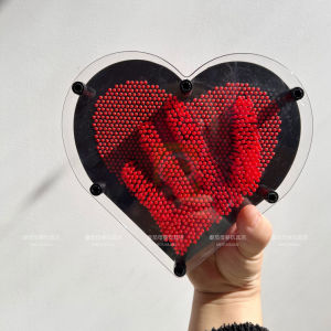 Rainbow Seven-Color Square Plastic Hand Mold 3D Stereo Changeable Needle Painting Hand Print Childrens Handprint Plastic Craft Toy