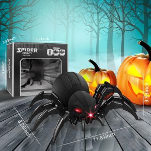 Thực tế RC Robot Nhện điều khiển từ xa Nhện đồ chơi với phun/ánh sáng/âm nhạc quà tặng cho 6 7 8 9 10 11 12 tuổi nam nữ Giáng sinh nhật Halloween đồ chơi phục sinh cho trẻ em