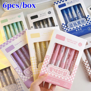 【Ready Stock】6pcs/box Gel Pen Cartoon Sanrio Neutral Pen Black Pen 0.5mm Pen Ball Pens School Supplies Stationery